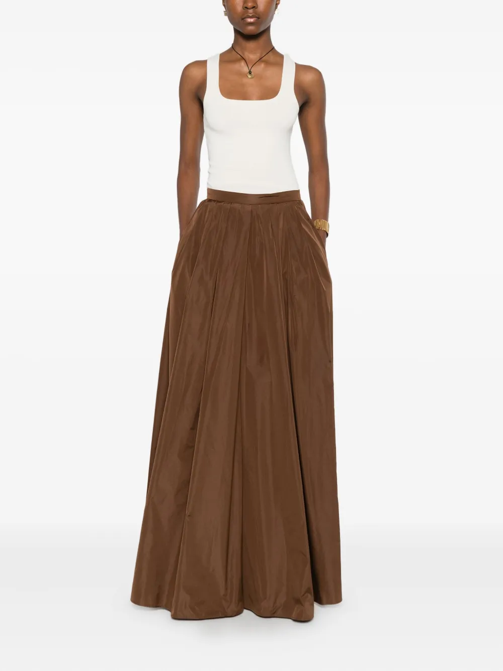 Max Mara pleated maxi skirt - Bruin