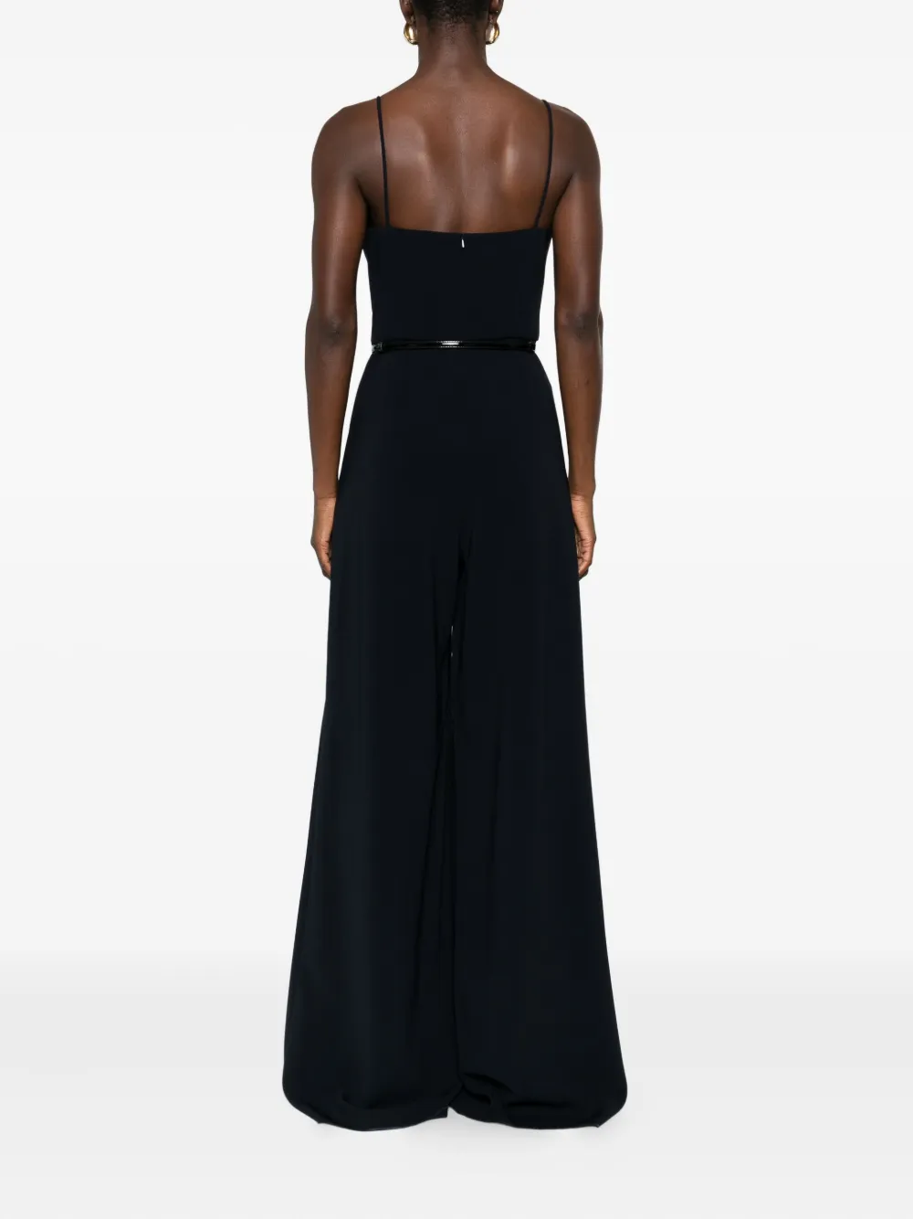 Max Mara Belted Jumpsuit In Blue