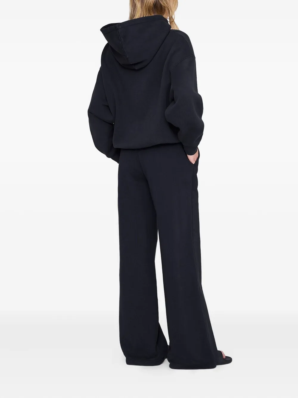 Anine Bing Kacey Monogram Track Pants In Black
