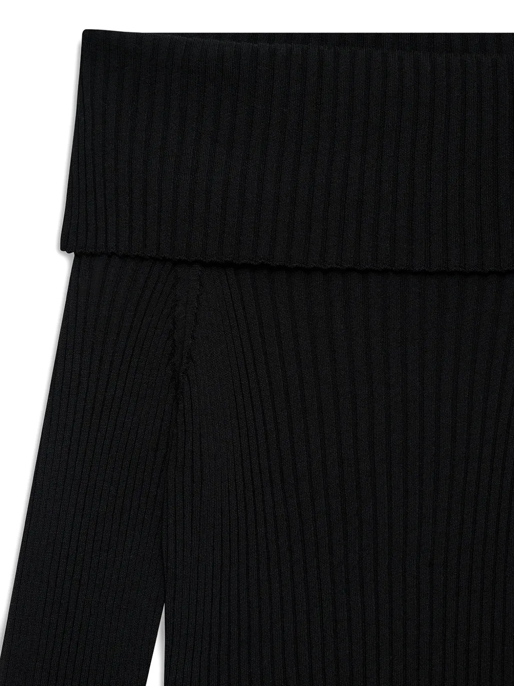 ANINE BING Kira off-shoulder geribbelde trui Zwart