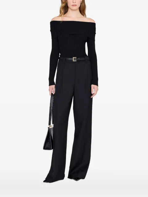 ANINE BING Kira off-shoulder ribbed sweater