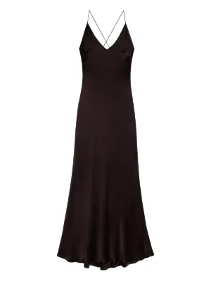 anine bing black silk dress ANINE BING Vida Dress in Black