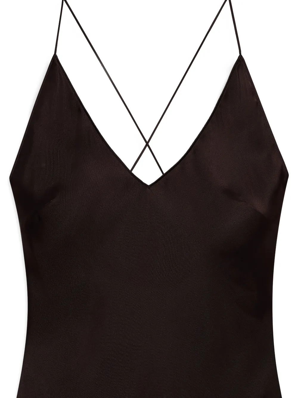 ANINE BING Laurel maxi-jurk met gekruist detail Bruin