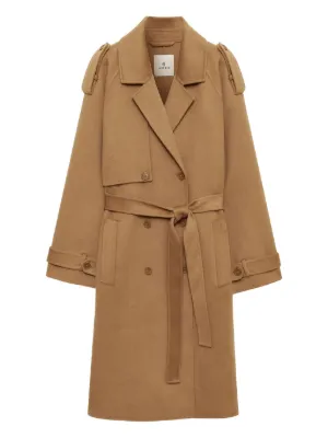 SANDRO ダブルブレスト トレンチコート | ブラウン | FARFETCH JP