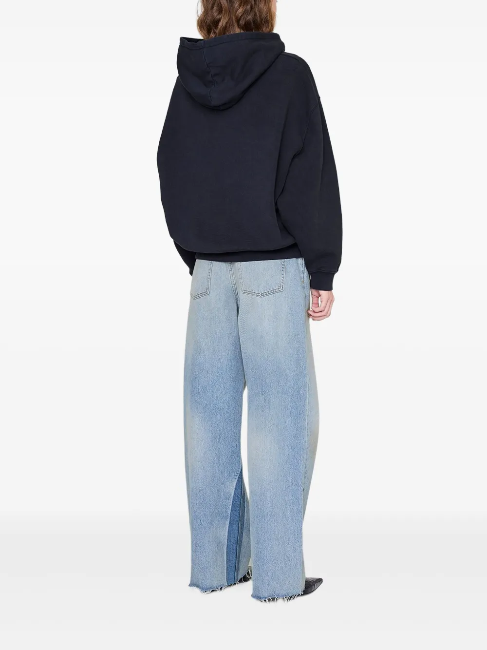 Anine Bing The Jaci Logo-appliqué Hoodie In Blue