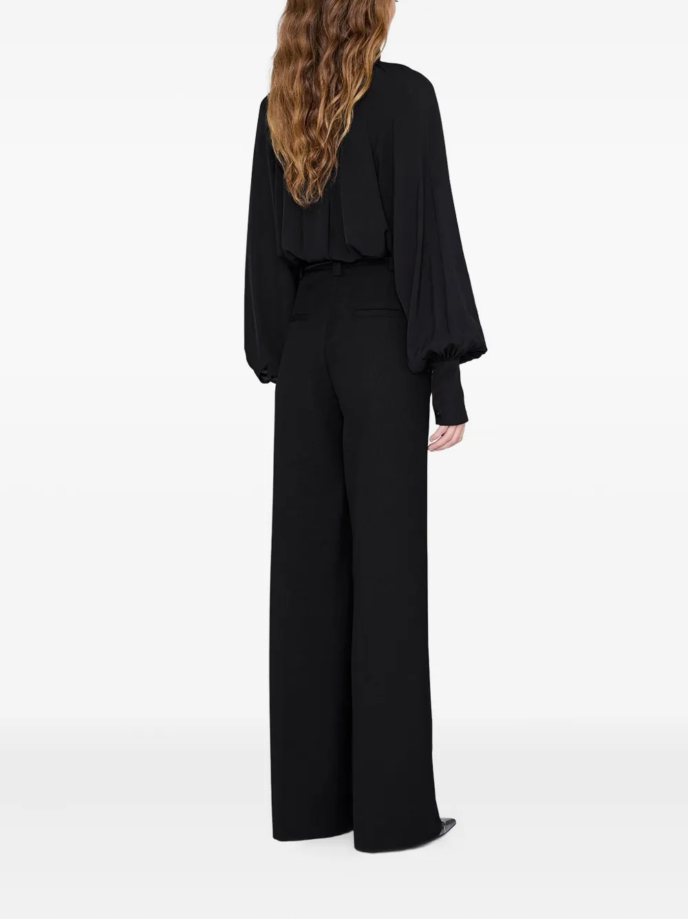 ANINE BING Anne gedrapeerde blouse Zwart