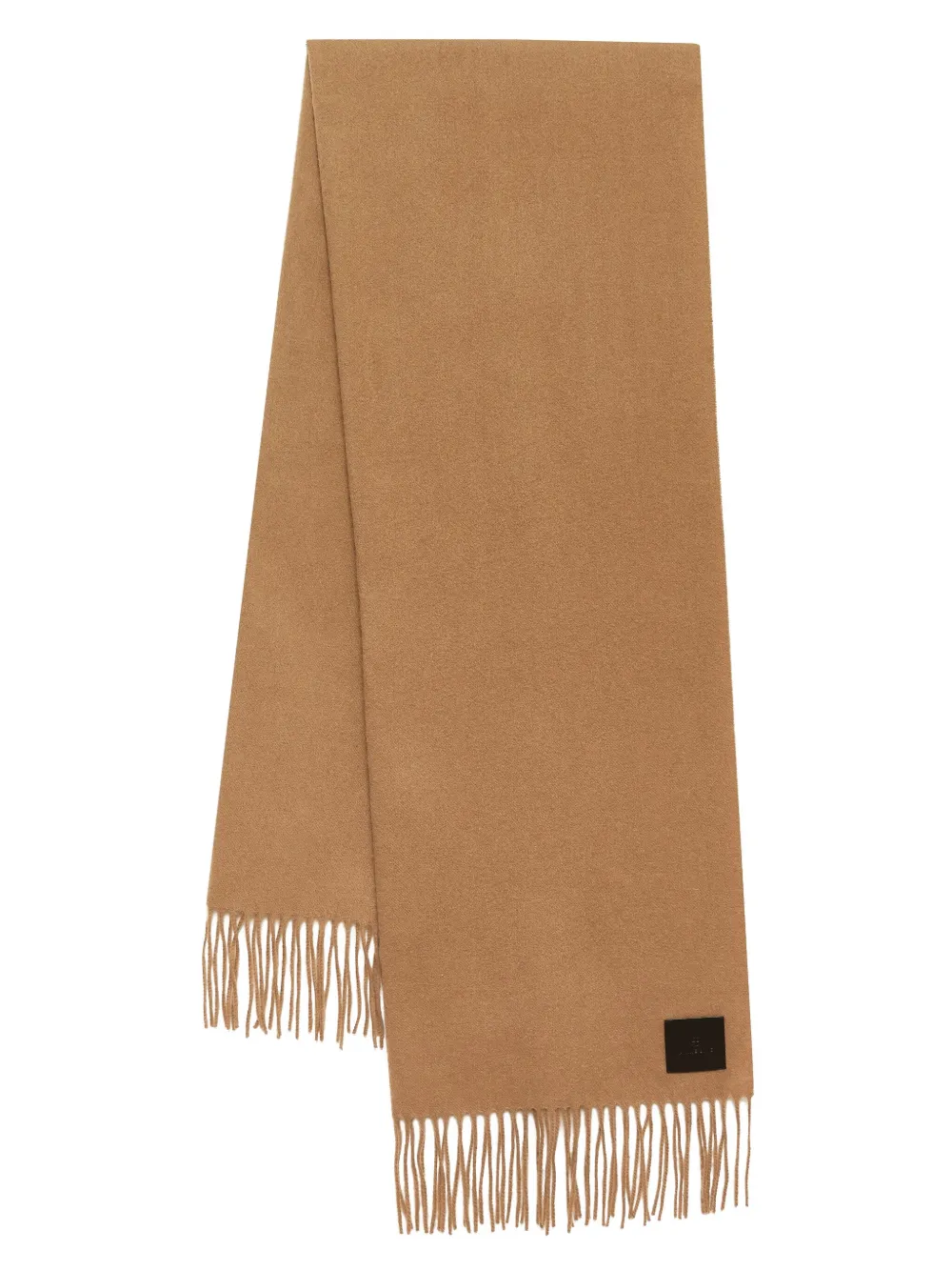 Anine Bing Augustina Fringed Wool Scarf In Brown