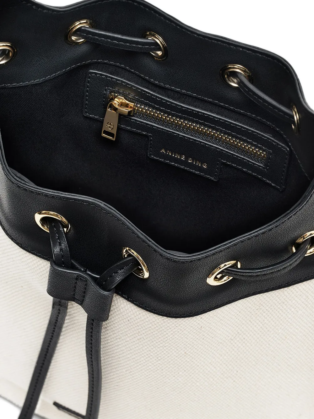 Anine Bing Mini Alana Bucket Bag In White