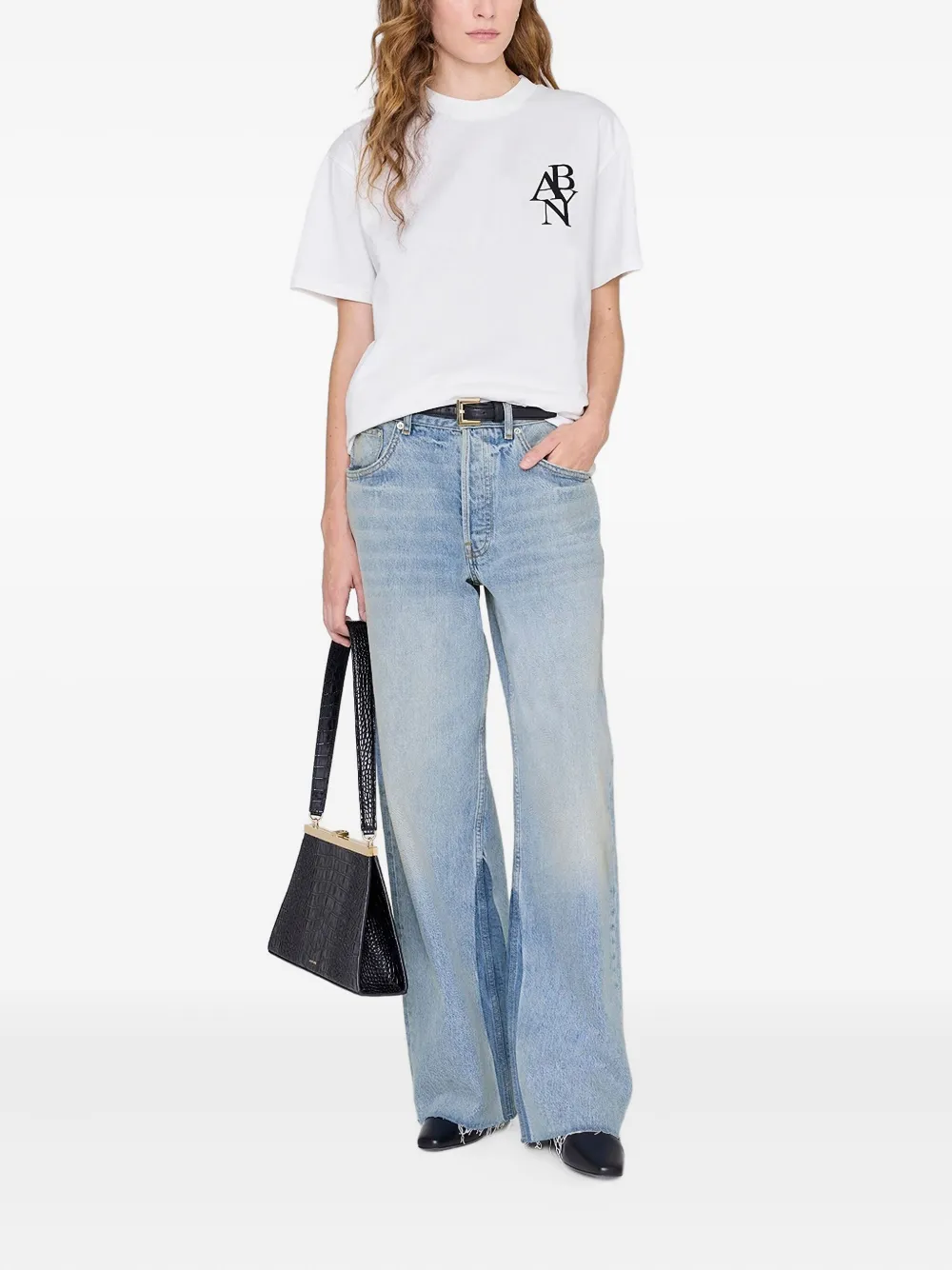 ANINE BING The Walker T-shirt met korte mouwen Wit