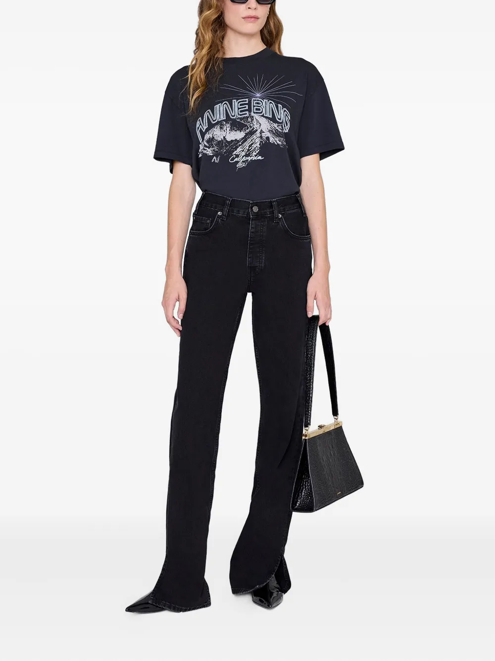 Anine Bing The Walker Crew-neck T-shirt In Blue