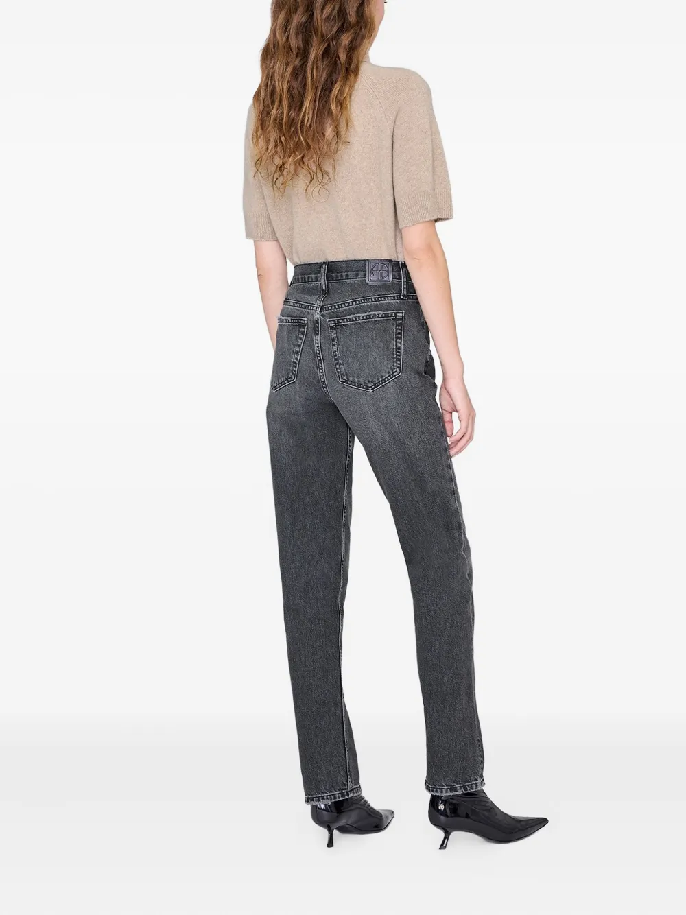 ANINE BING Jackson top met col Beige