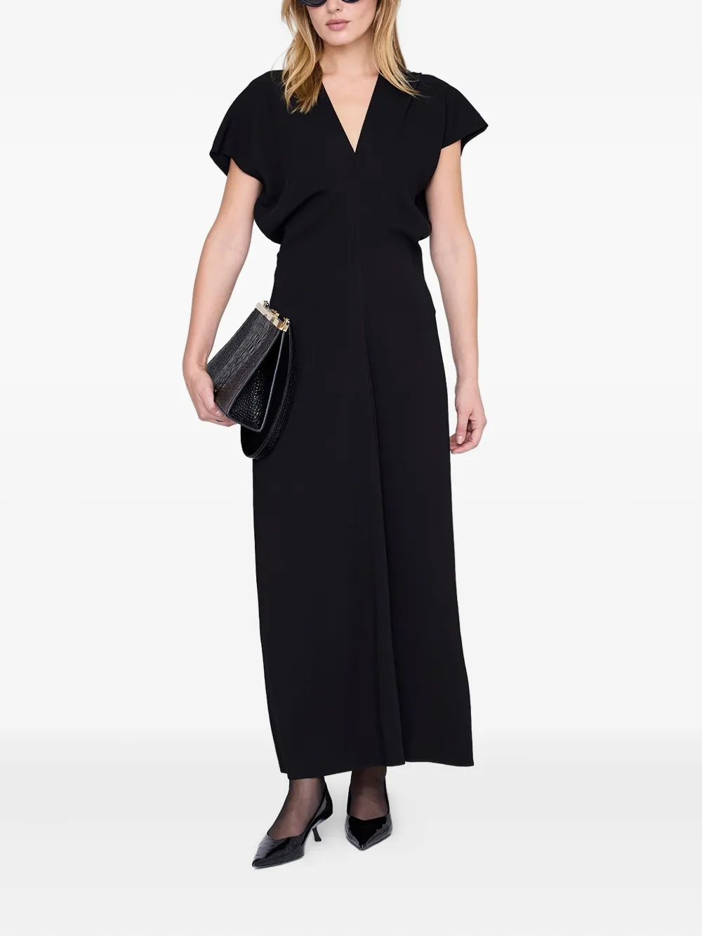 ANINE BING Zadig maxi-jurk met V-hals - Zwart