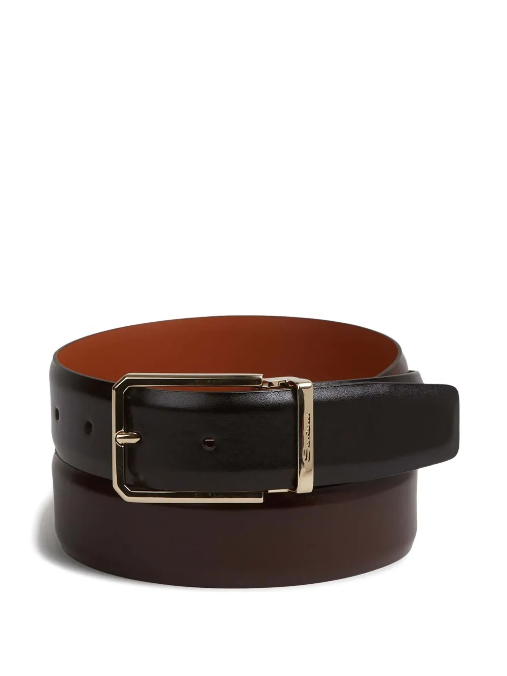 Santoni buckle leather belt | Brown | Image 1