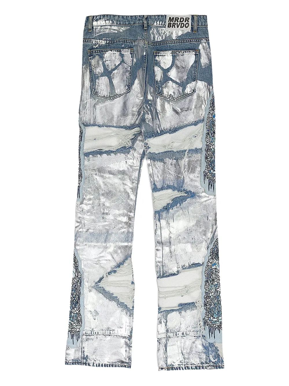 Who Decides War Patchwork Distressed Jeans In Blue