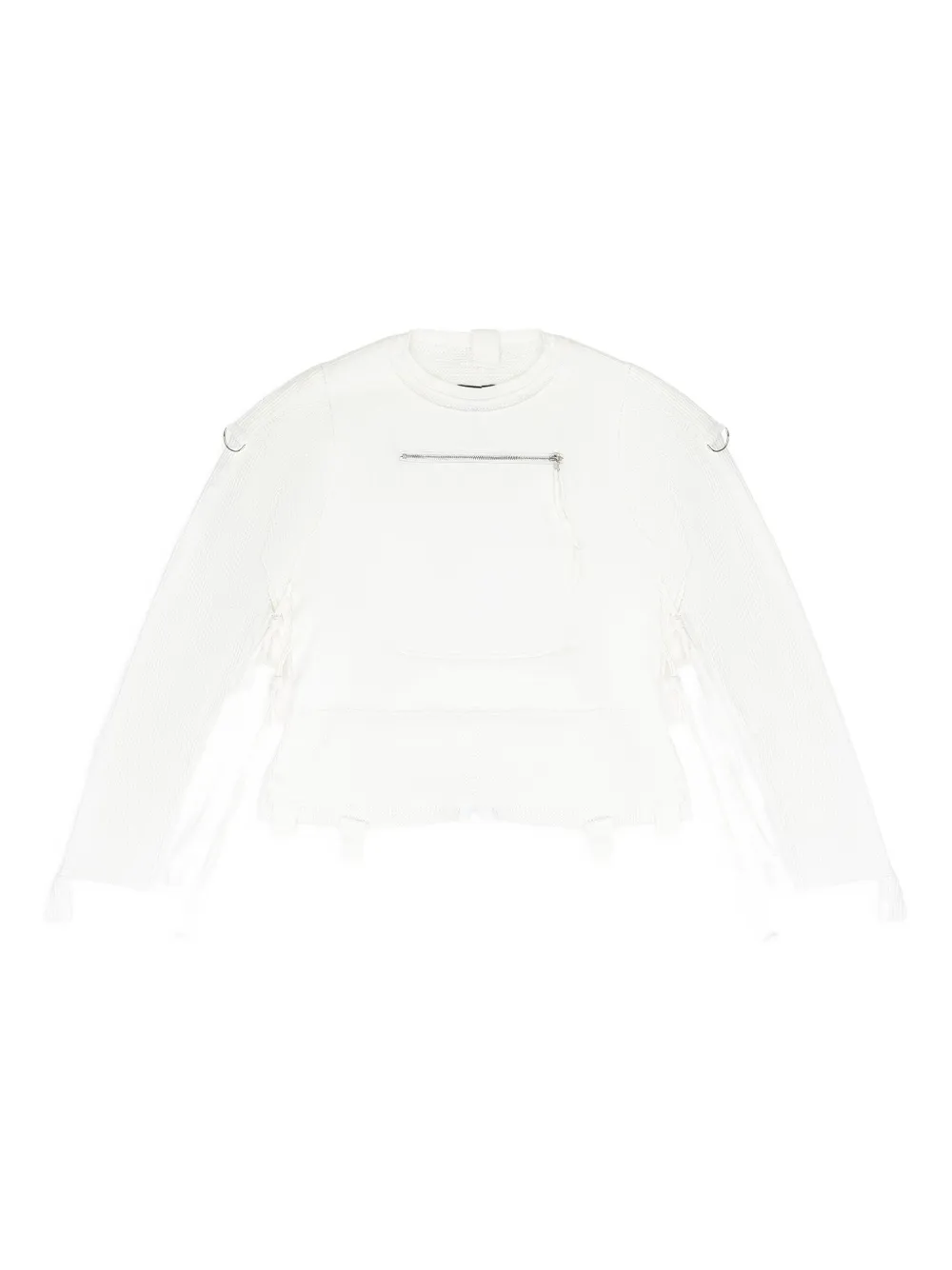 Who Decides War Zip-detailed Sweatshirt In White