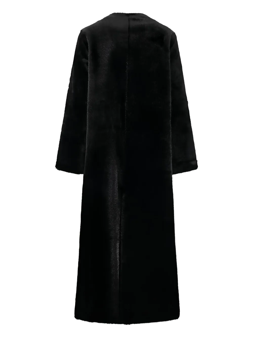 Bb Couture Beaver Collarless Coat In Black