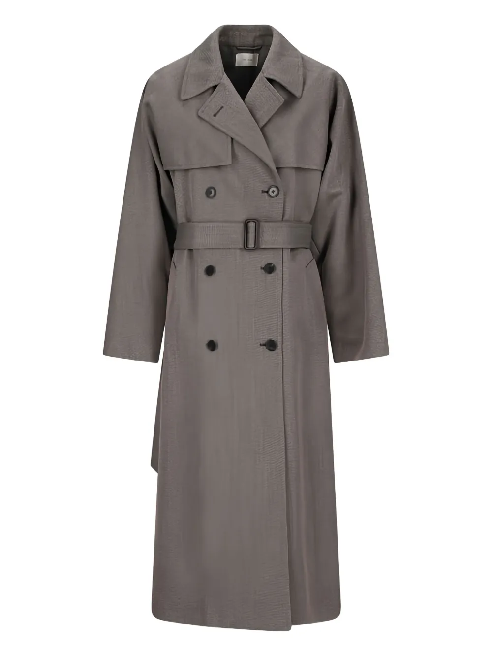 The Row Rhydian Belted Double-breasted Coat In Gray
