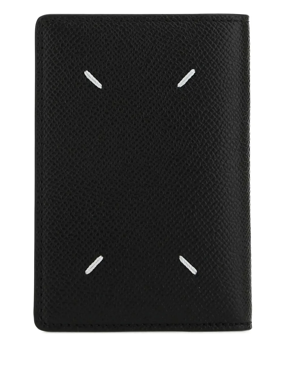 Maison Margiela Stitched Leather Cardholder In Black