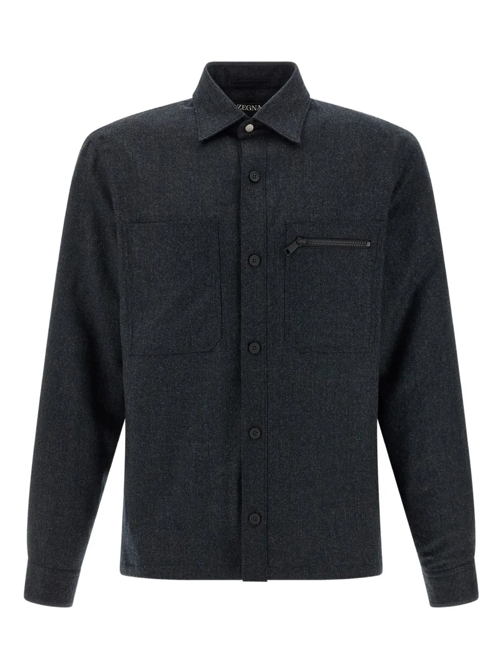 Zegna camisa capitonada con botones | gris | Image 1