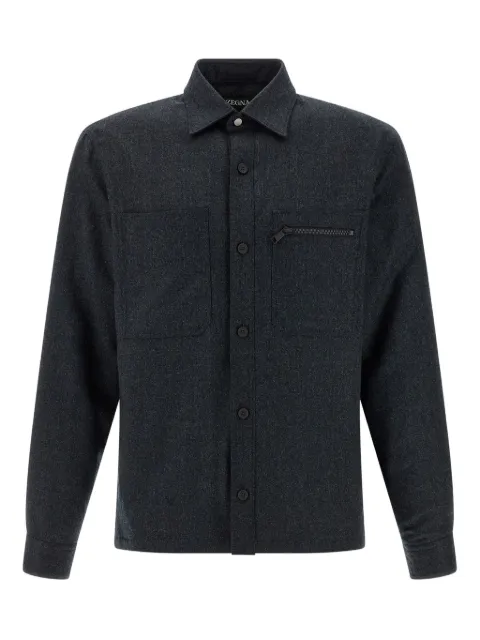 Zegna padded button shirt