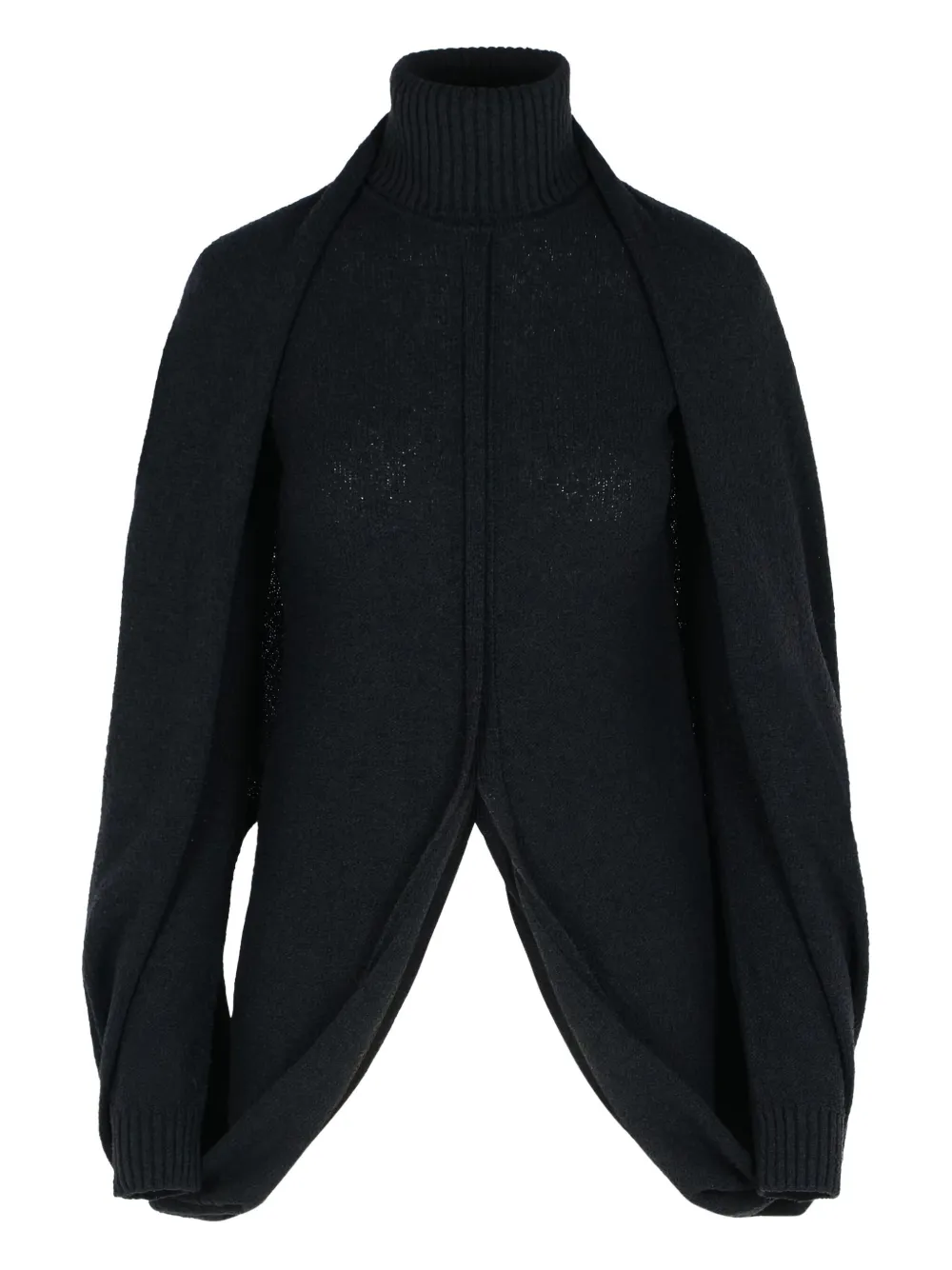 Sportmax Adepto Virgin Wool Blend High Neck Sweater In Black