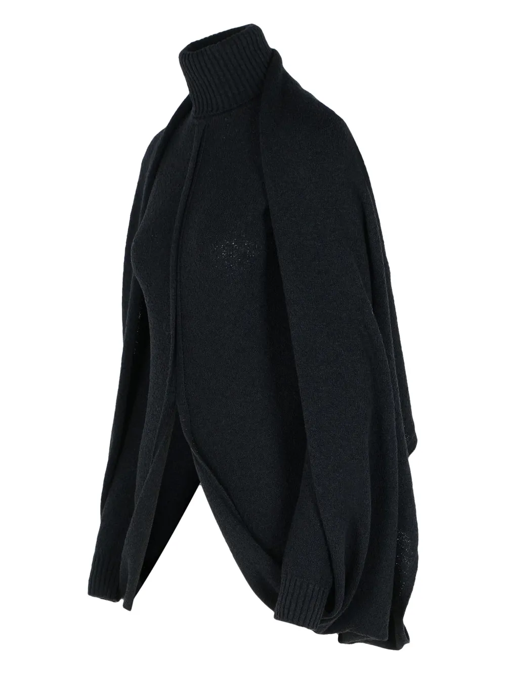 Sportmax Adepto Virgin Wool Blend High Neck Sweater In Black