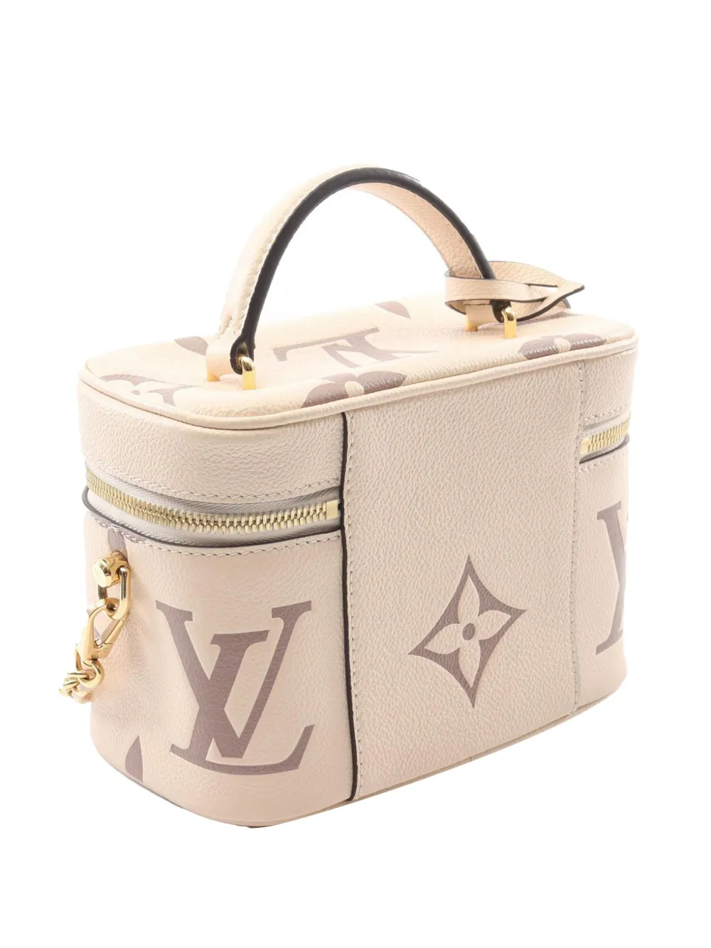 Pre-owned Louis Vuitton 2020 Bicolor Monogram Giant Empreinte Vanity Pm Satchel In Brown