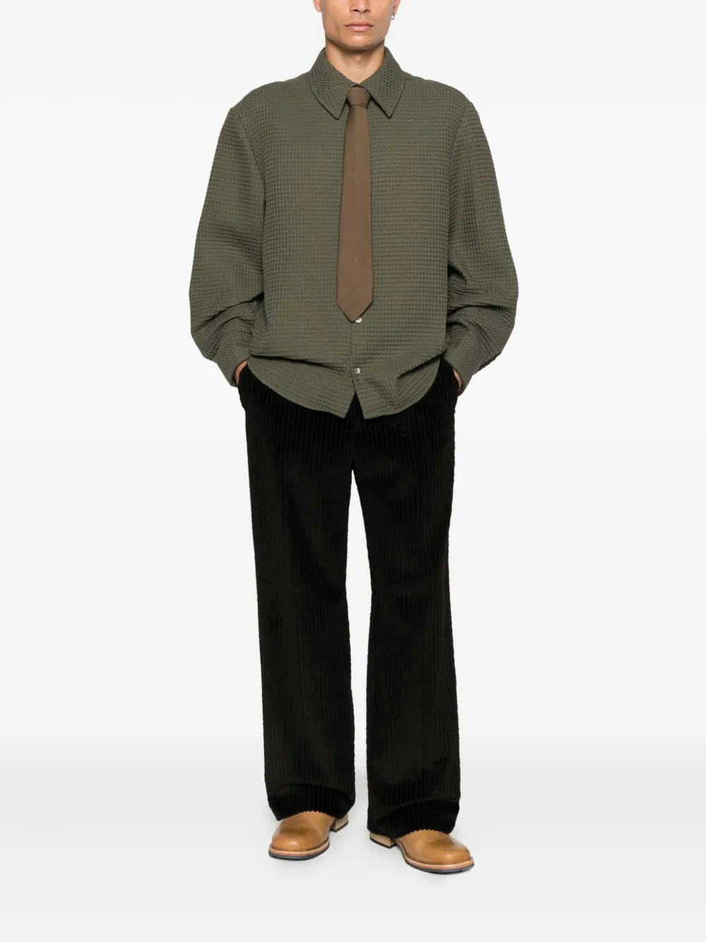 Séfr long-sleeve cotton shirt - Groen