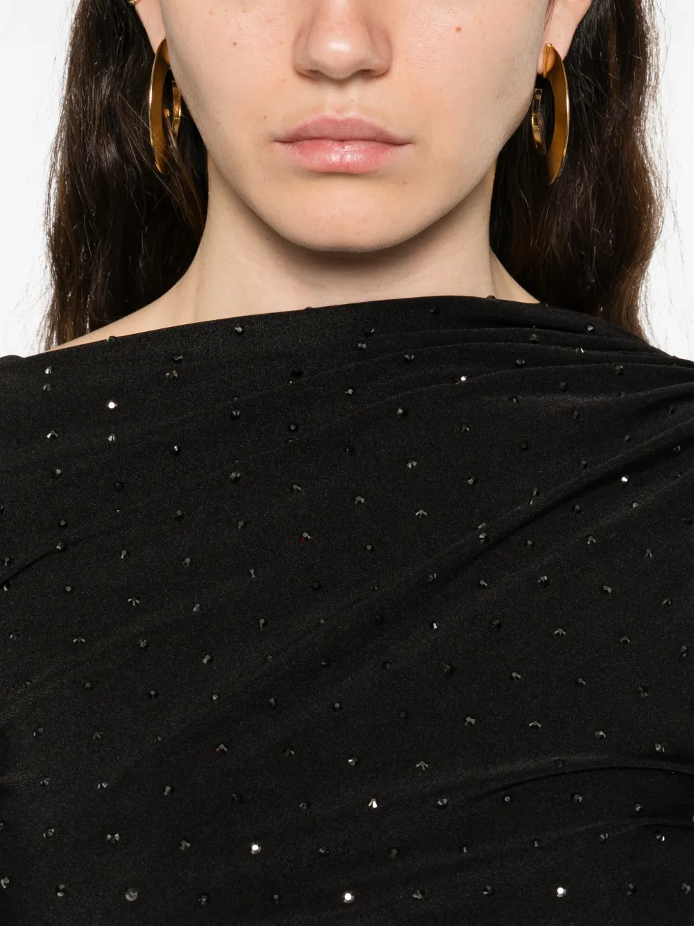 THE ANDAMANE Sophie maxi-jurk met lange mouwen Zwart