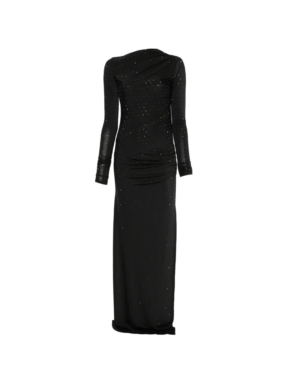 THE ANDAMANE Sophie long-sleeved embellished maxi dress - Black