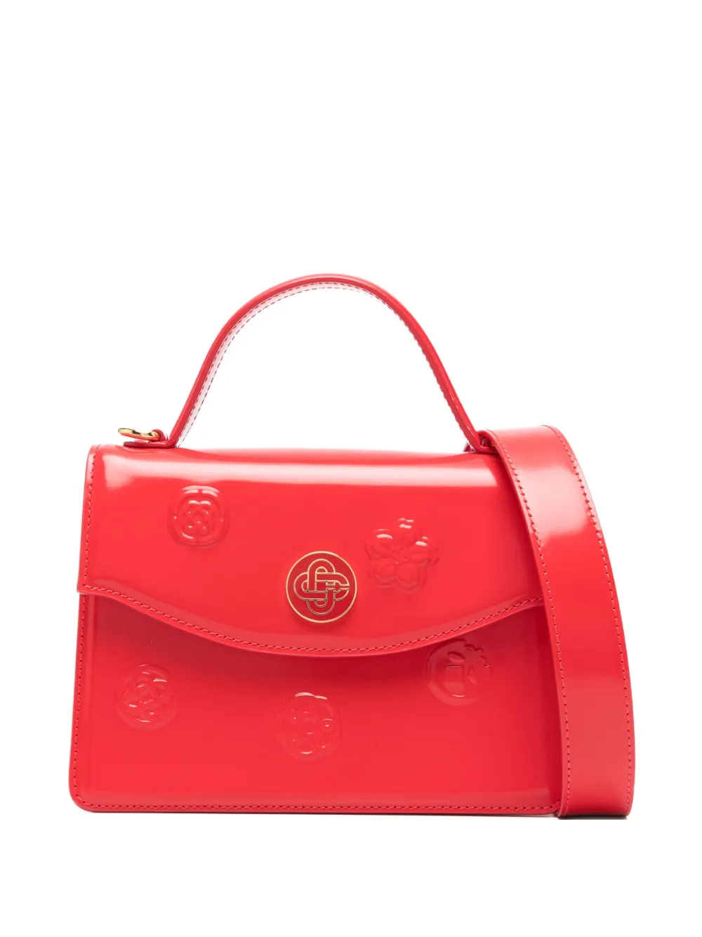 Casablanca Borsa tote Jeanne mini con placca logo - Rosso