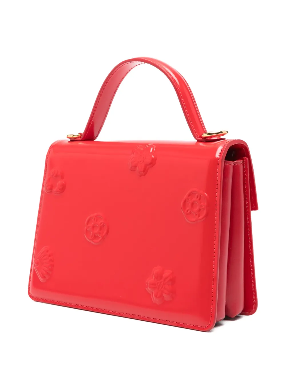 Casablanca Jeanne mini-shopper met logoplakkaat Rood