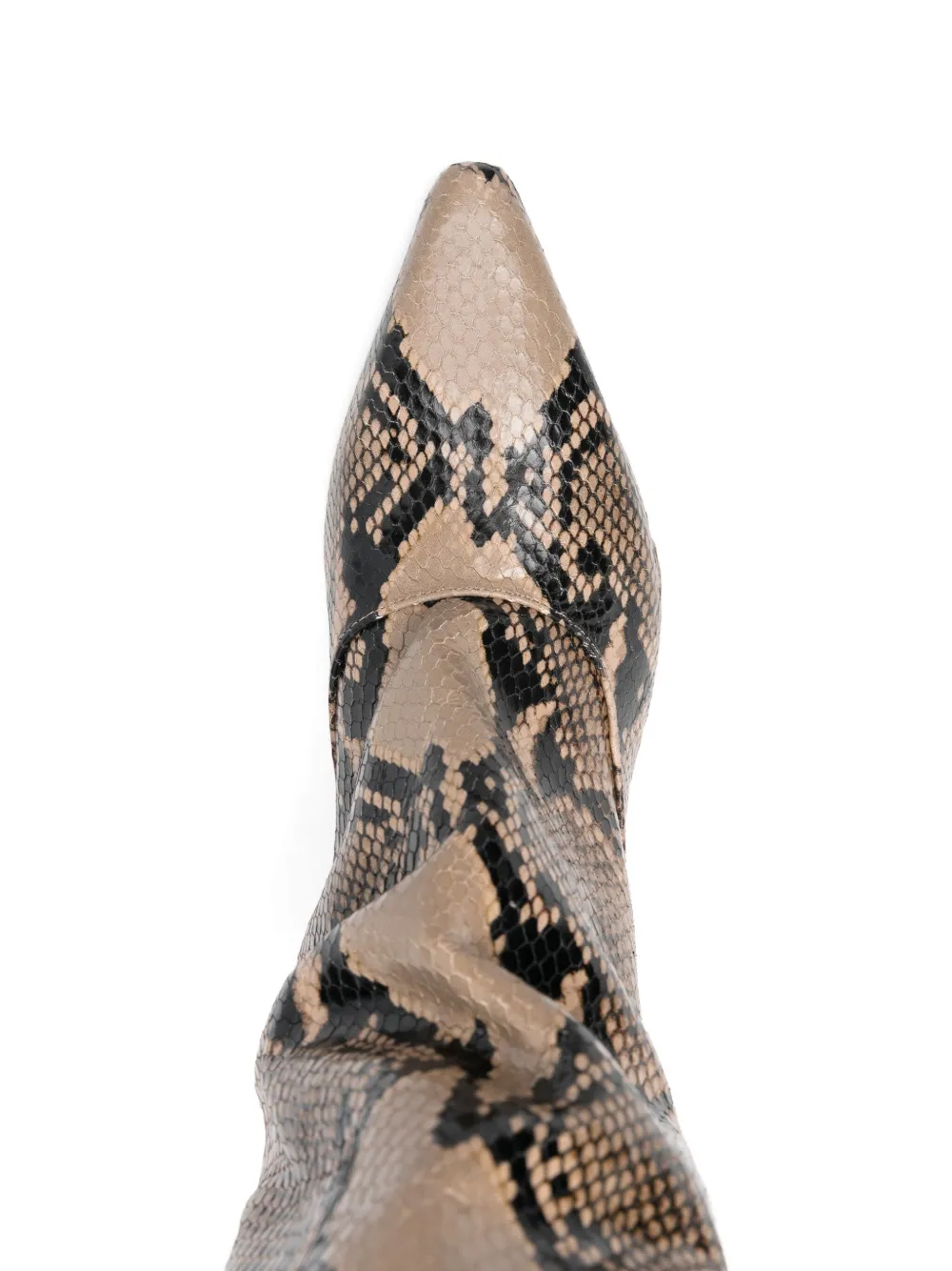 The Seller snakeskin-print boots Beige