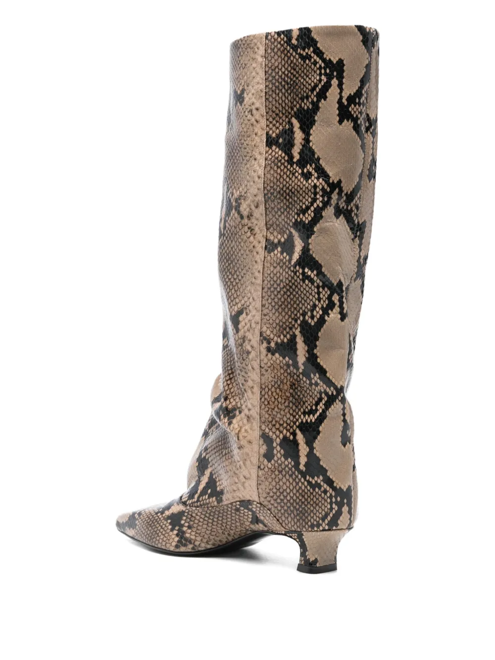 The Seller snakeskin-print boots Beige