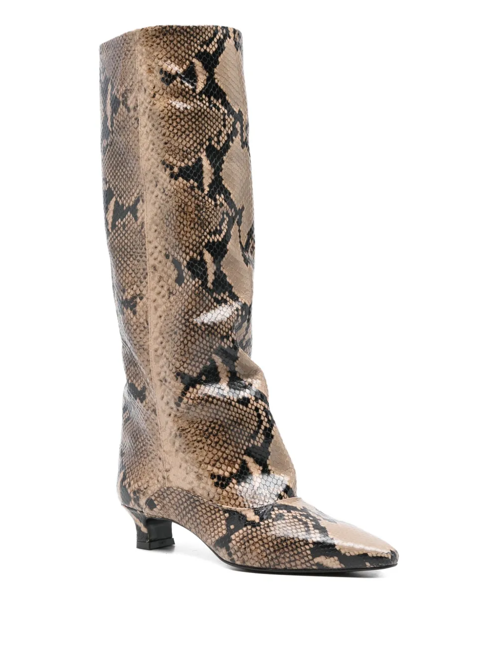 The Seller snakeskin-print boots Beige