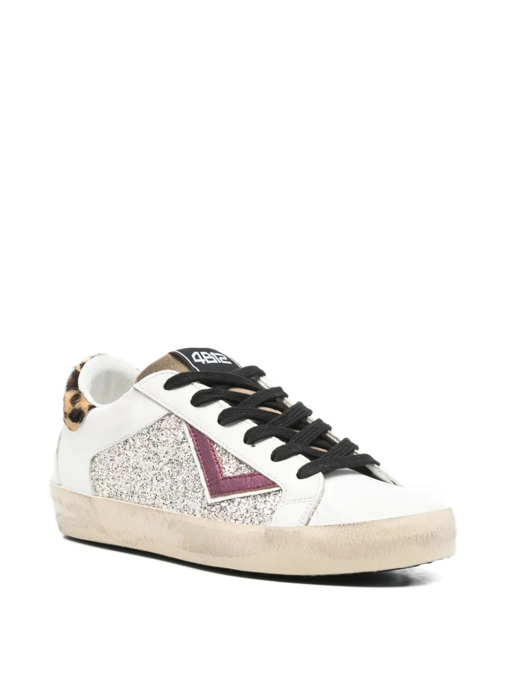 4b12 Suprime Glitter-detail Sneakers In White
