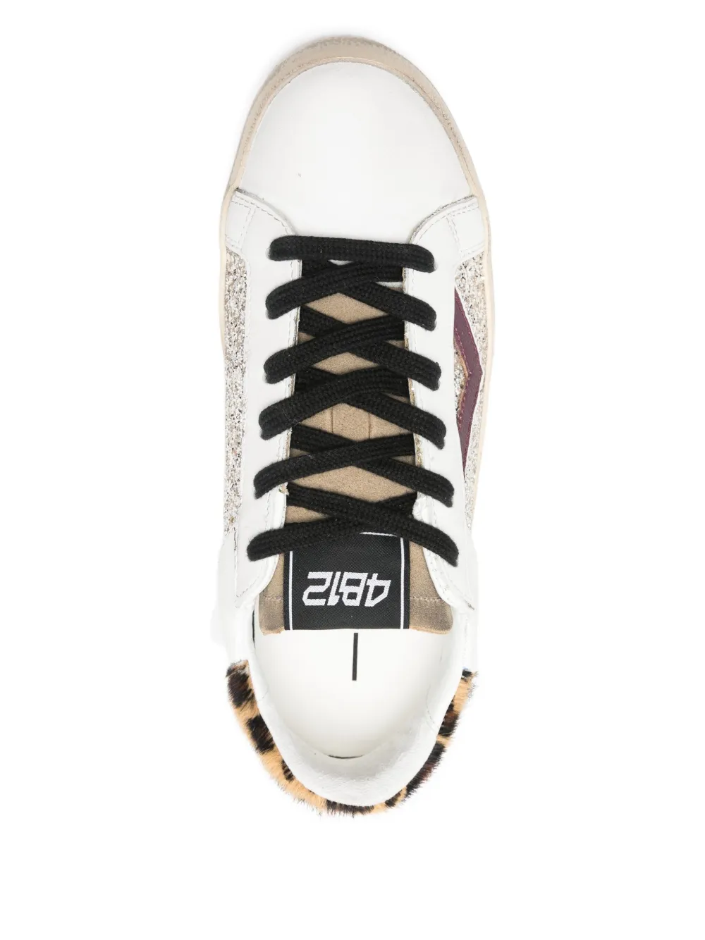 4b12 Suprime Glitter-detail Sneakers In White