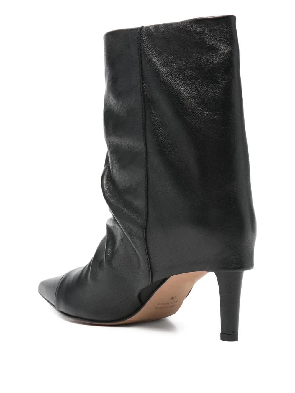 The Seller Enkellaarzen met ruches Zwart