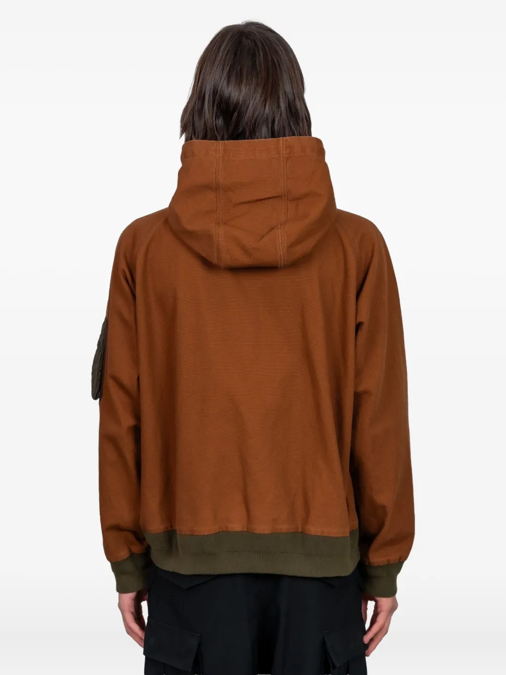 Sacai X Carhartt Wip Washed Duck Hooded Jacket In Brown