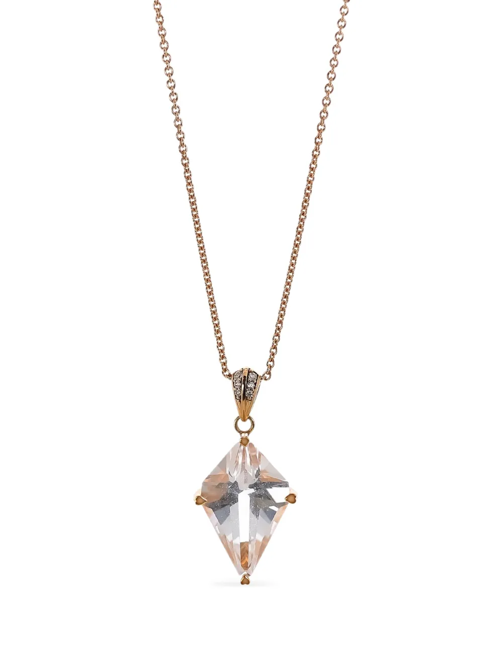 Lisa Nik 18kt Rose Gold Kite Quartz Necklace In Gold
