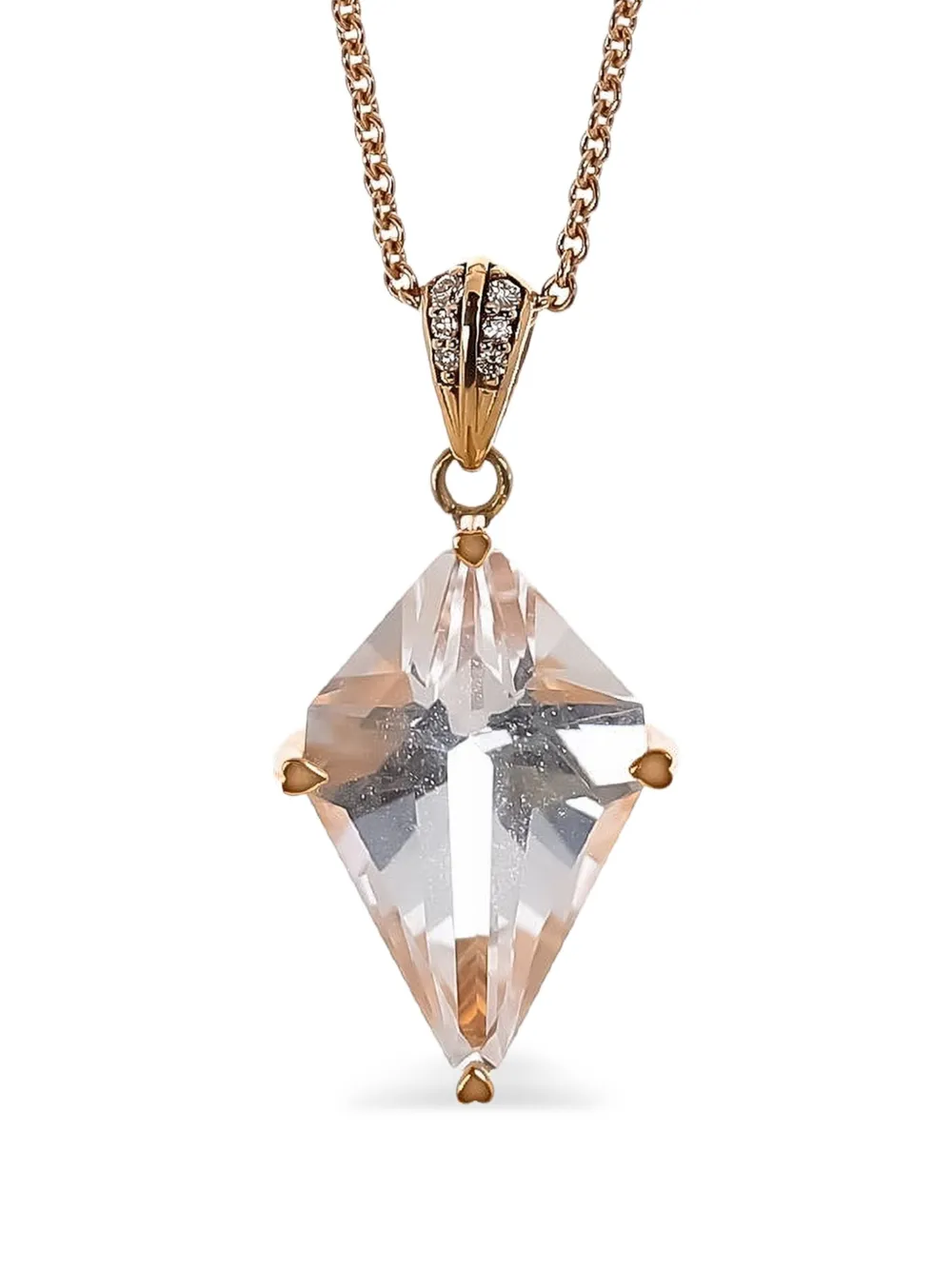Lisa Nik 18kt Rose Gold Kite Quartz Necklace In Gold