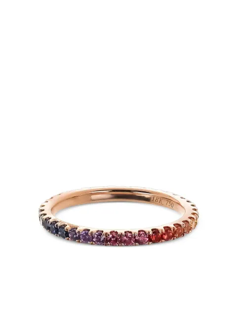 Lisa Nik 18kt rose gold Rainbow Sapphire ring