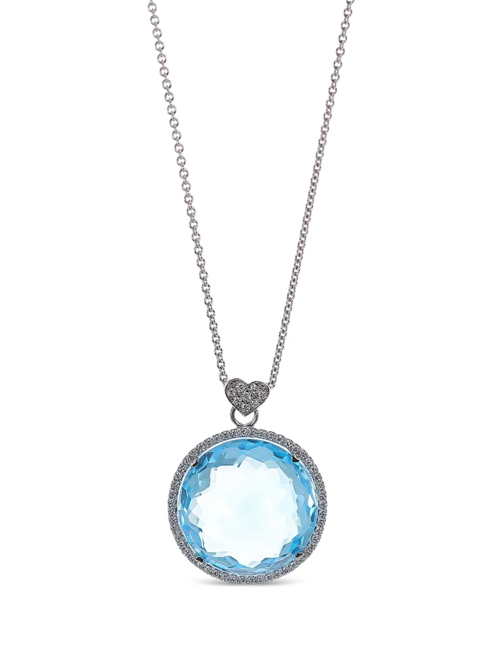 Lisa Nik collar en oro blanco de 18kt con dije y topacio | plateado | Image 1