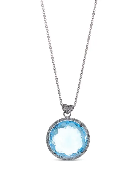 Lisa Nik 18kt white gold pendant Topaz necklace