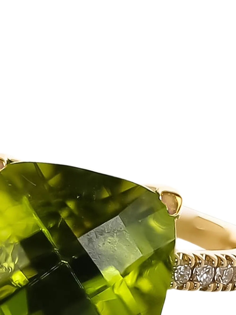 Lisa Nik bague en or 18ct sertie de péridot taille coussin | Image 2
