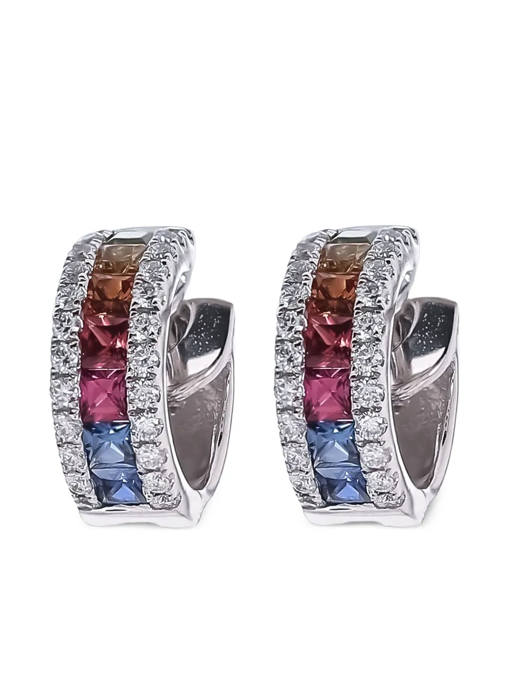Lisa Nik arracadas Rainbow Sapphire en oro blanco de 18kt | plateado | Image 1
