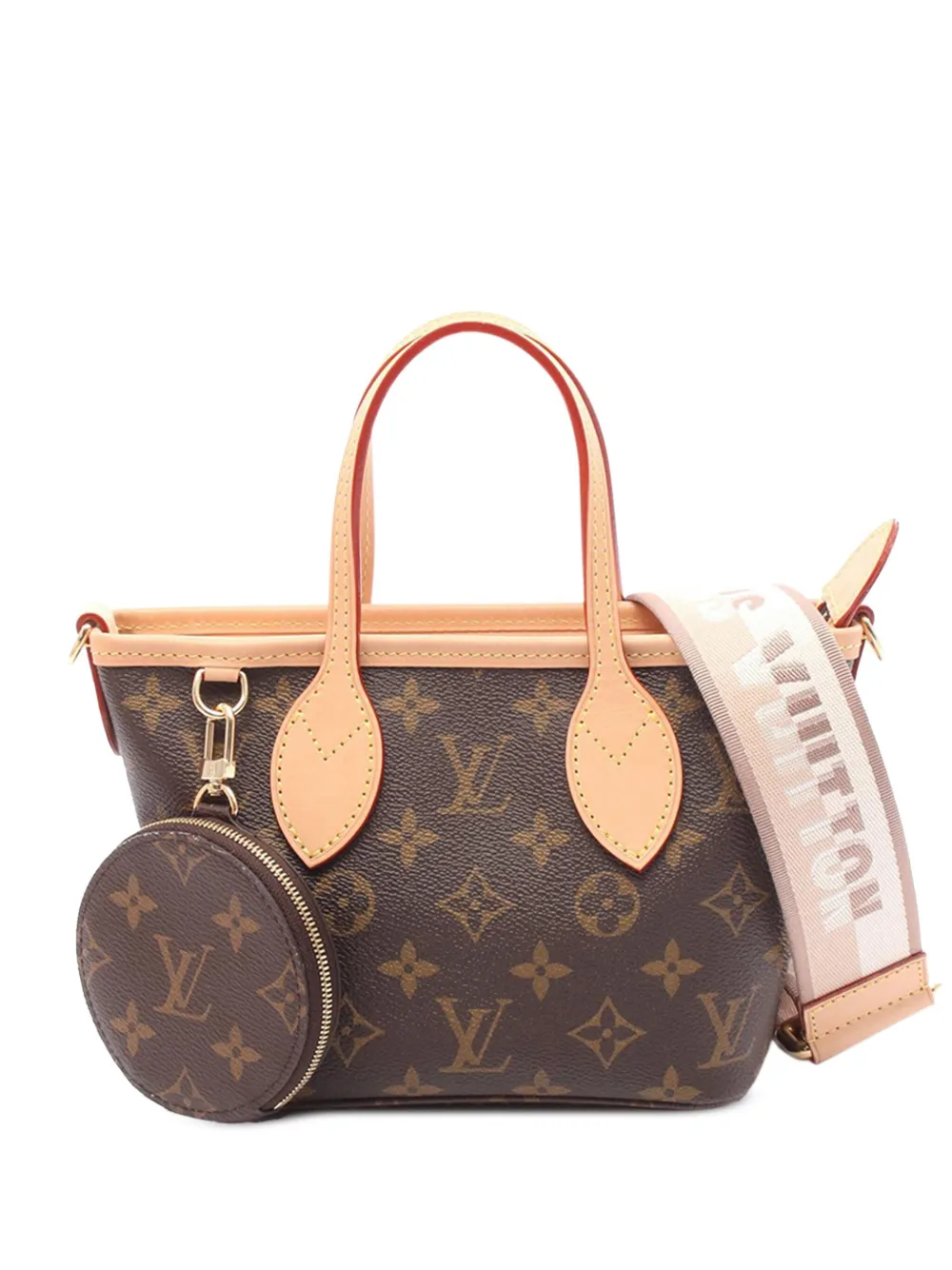 Pre-owned Louis Vuitton 2021-2025 Monogram Neverfull Bb Satchel In Brown