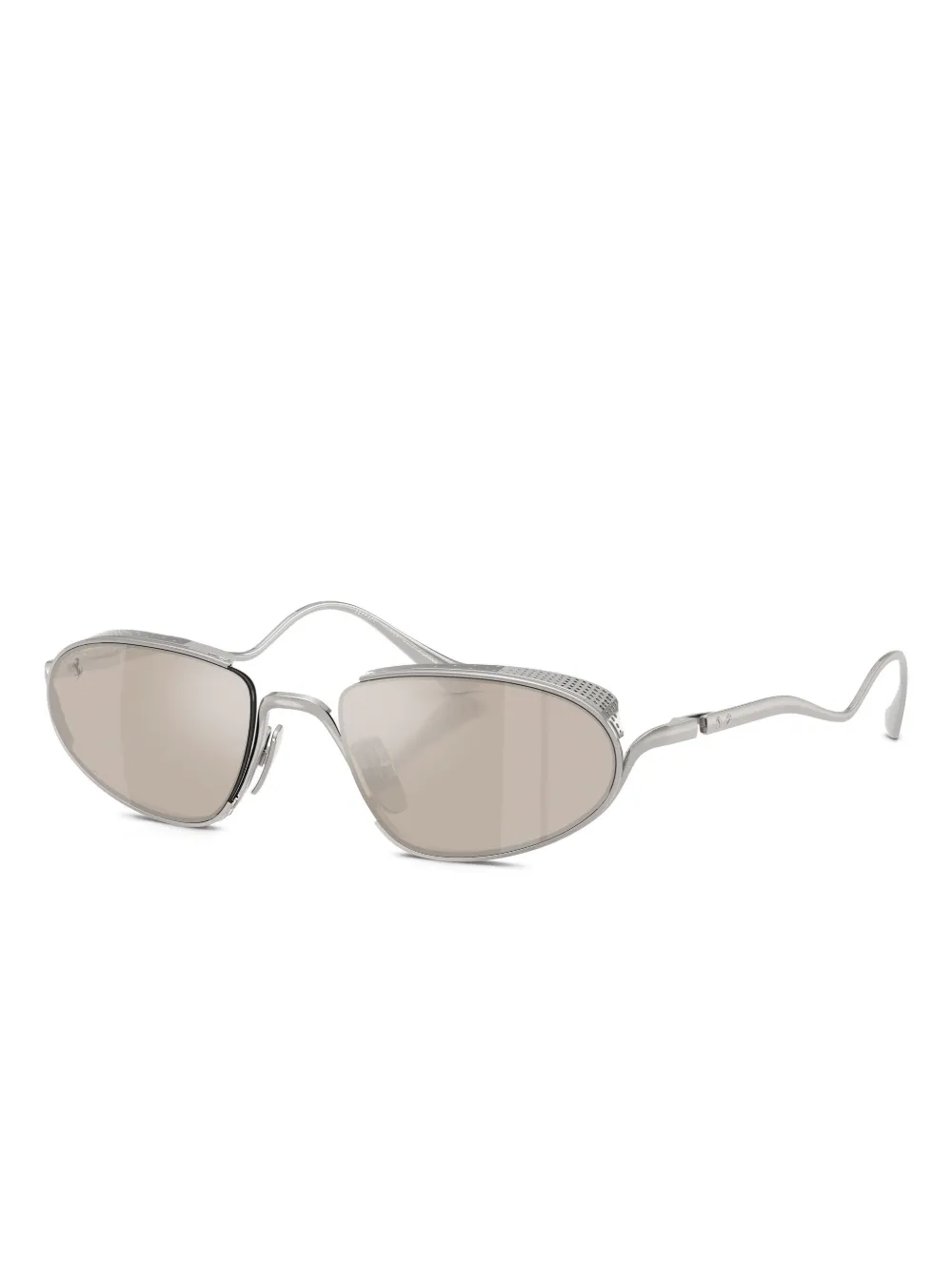Ferrari Oval-frame Asymmetric Sunglasses In Brown