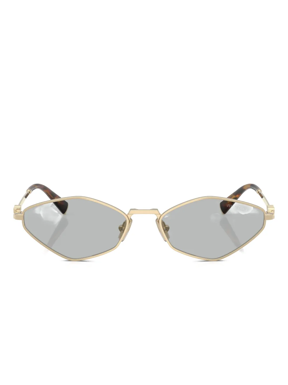 Miu Miu Geometric-frame Sunglasses In Gold