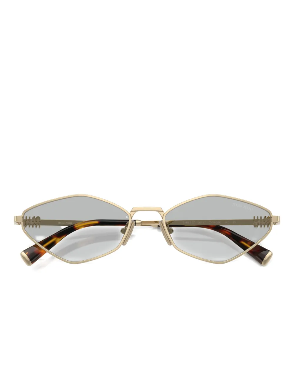 Miu Miu Geometric-frame Sunglasses In Gold